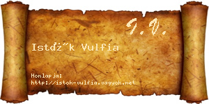 Istók Vulfia névjegykártya